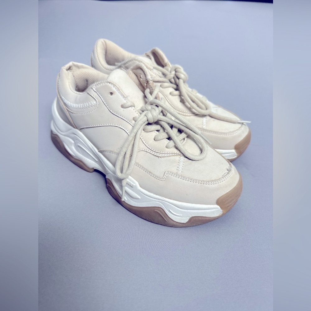Bershka Women’s 7.5‎ 38 Chunky Trainers beige